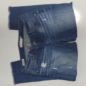 Torrid medium wash distressed cropped jean size 12